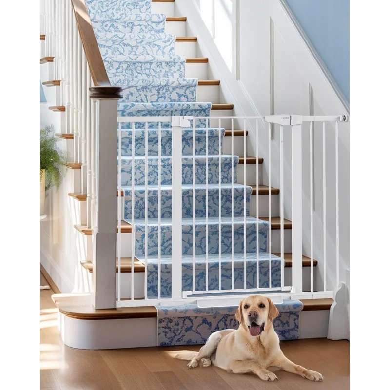

Cumbor 36" Extra Tall 29.7"-51.5" Wide Baby Gate, Safety Dog Gate for Stairs, Easy Walk Thru Auto Close Pet Gates for The House,