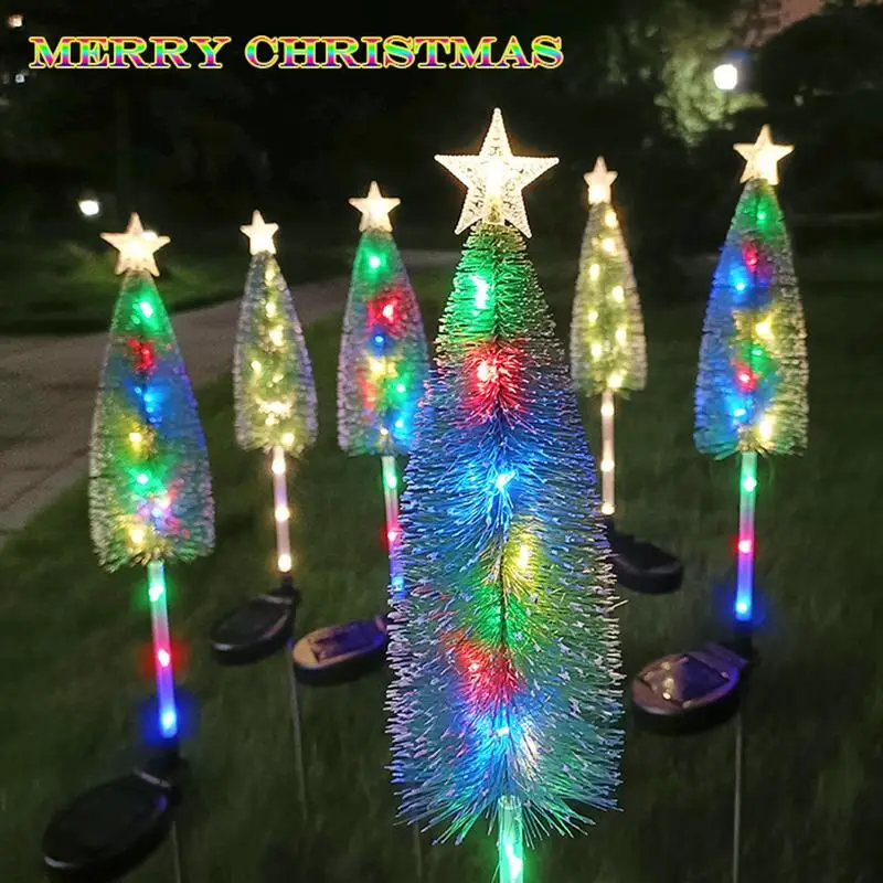 

Christmas Tree Light Stakes Solar Christmas tree LED lights lawn courtyard outdoor landscape atmosphere garden decorative lights