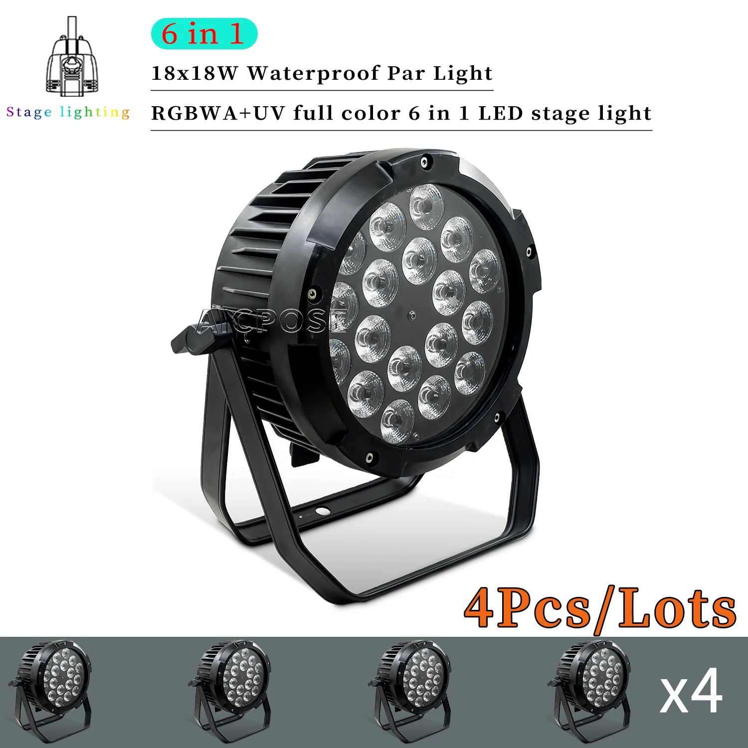 4 шт./партия, водонепроницаемые наружные фонари 18x12 Вт RGBW/18x18 Вт RGBWA + UV
4 шт./партия, водонепроницаемые наружные фонари 18x12 Вт RGBW/18x18 Вт RGBWA + UV