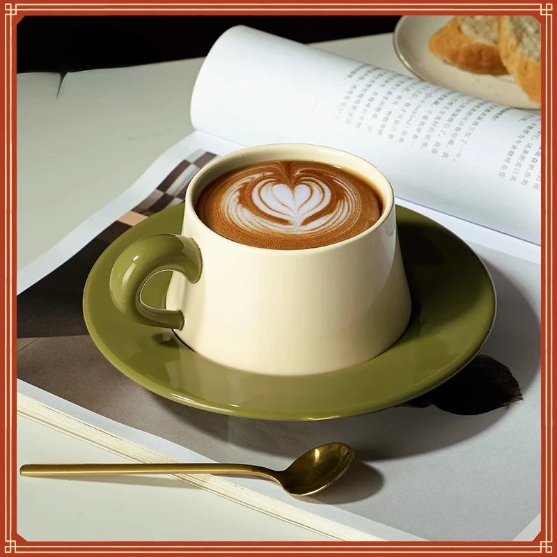 

Coffee cup and saucer set, creative ceramic latte cup, afternoon tea cup, high-end exquisite mug