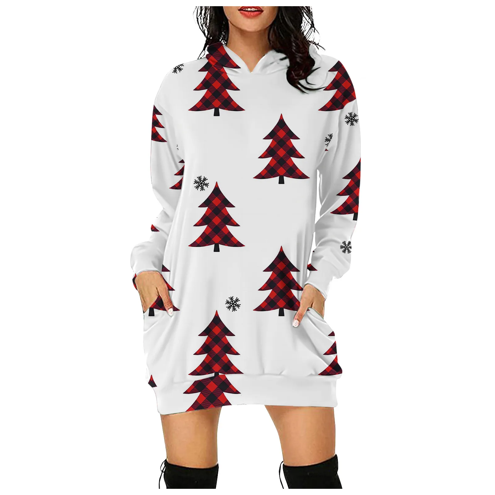 Women's Dress Trend Oversize Sweatshirt Dress Christmas Print Loose Hoodies Hooded Pullover With Pocket Fashion Hoodies Women
Women's Dress Trend Oversize Sweatshirt Dress Christmas Print Loose Hoodies Hooded Pullover With Pocket Fashion Hoodies Women