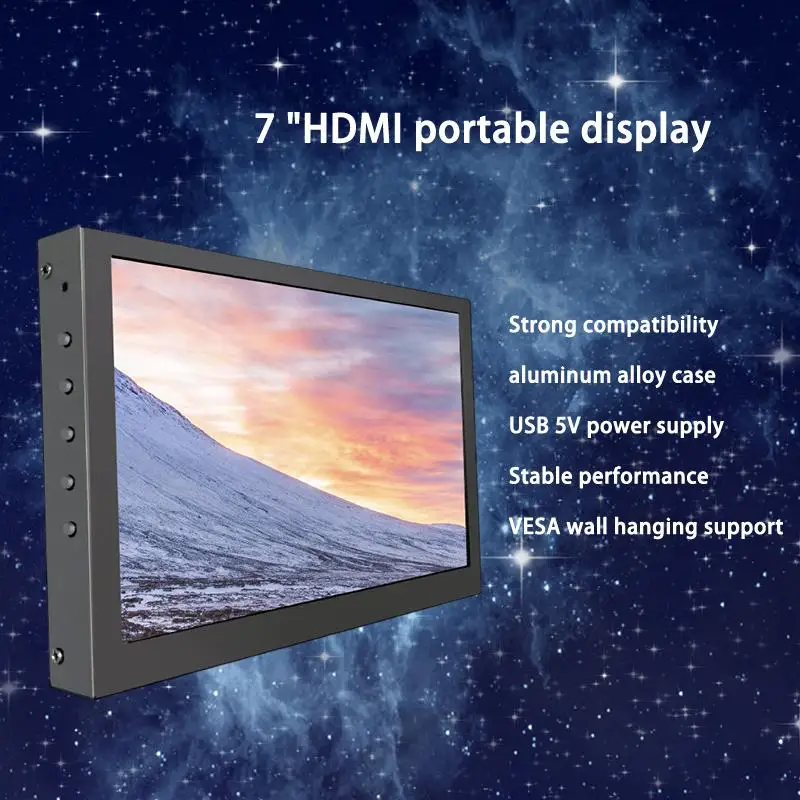 

7 Inch Portable High Definition Display With Built In Speakers Computer Monitor Touch Screen And Strong Compatibility