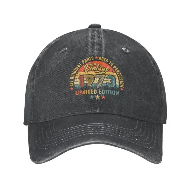 Classic Unisex Cotton Vintage 1973 Baseball Cap Adult 50th Birthday Gift Limited Edition Adjustable Dad Hat Women Men Hip Hop
Classic Unisex Cotton Vintage 1973 Baseball Cap Adult 50th Birthday Gift Limited Edition Adjustable Dad Hat Women Men Hip Hop