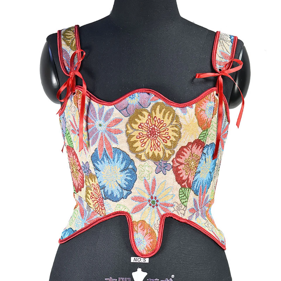 Y2K винтажное женское Бюстье с цветочным принтом без рукавов бандажный тонкий укороченный топ вечерние сексуальный женский корсет во французском стиле Camis
Y2K винтажное женское Бюстье с цветочным принтом без рукавов бандажный тонкий укороченный топ вечерние сексуальный женский корсет во французском стиле Camis