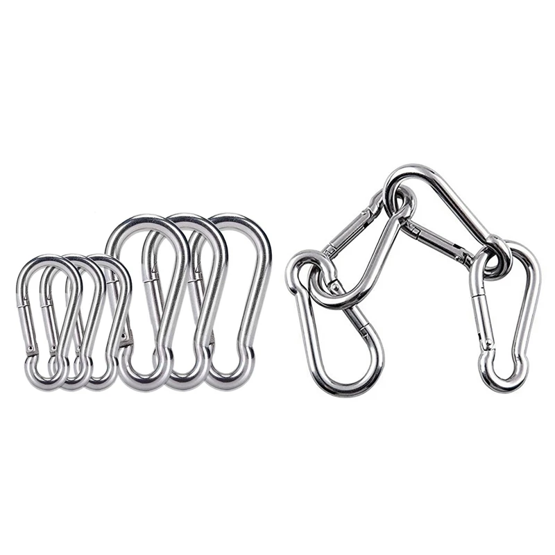 4Pcs M6 Spring Snap Hooks Heavy Duty Stainless Steel 304 Swing Set & 6Pcs Stainless Steel Spring Snap Hook Carabiner
4Pcs M6 Spring Snap Hooks Heavy Duty Stainless Steel 304 Swing Set & 6Pcs Stainless Steel Spring Snap Hook Carabiner