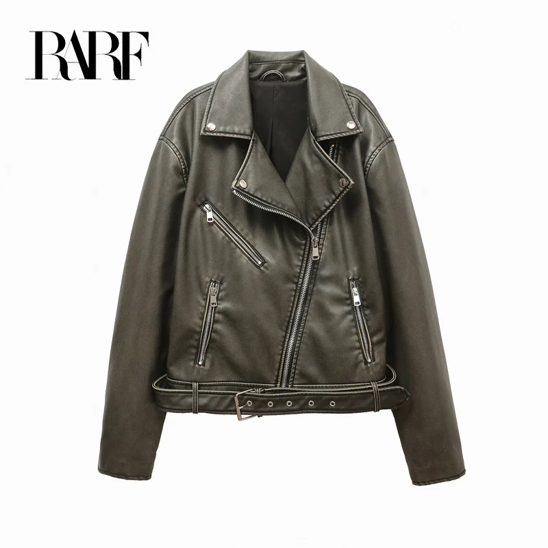 ladies 2023 new vintage do old washed leather imitation leather locomotive type PU jacket women's coat top
ladies 2023 new vintage do old washed leather imitation leather locomotive type PU jacket women's coat top