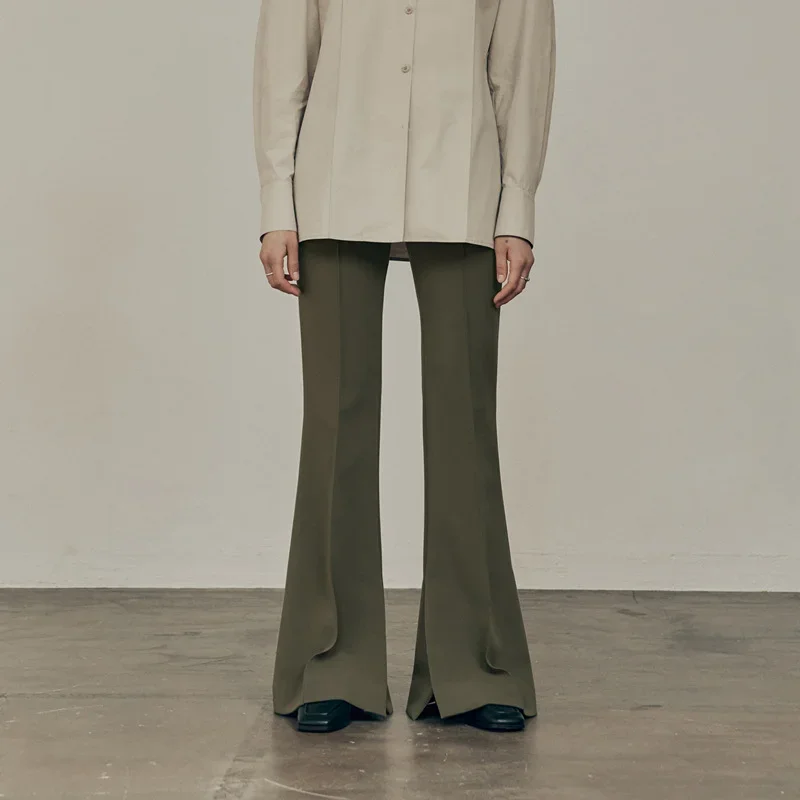 Женские повседневные брюки-клеш с высокой талией, весна-лето 
Женские повседневные брюки-клеш с высокой талией, весна-лето