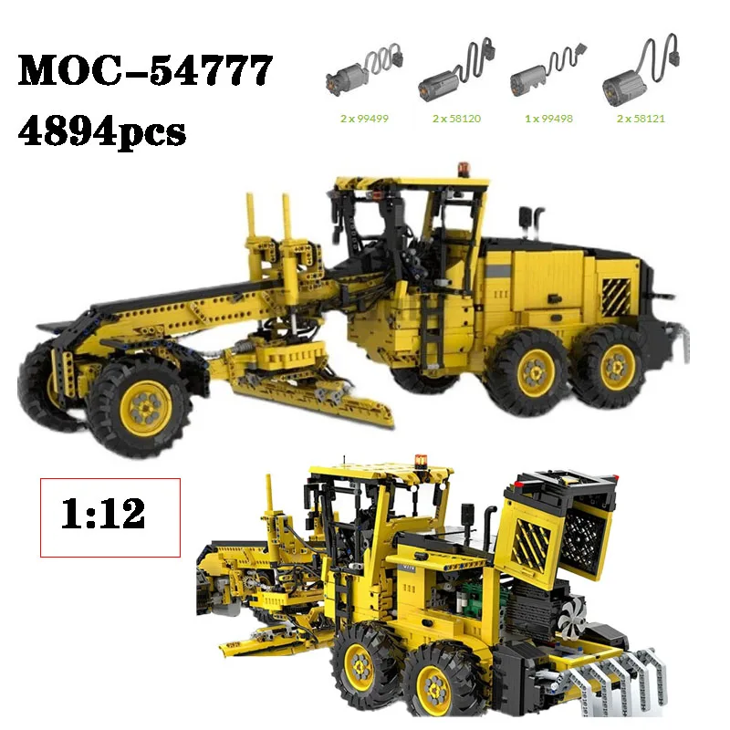 

New MOC-54777 1:12 Model Farm RC Motor Grader Engineering Truck G970 Building Block Assembly Splicing Toy Boy Birthday Present