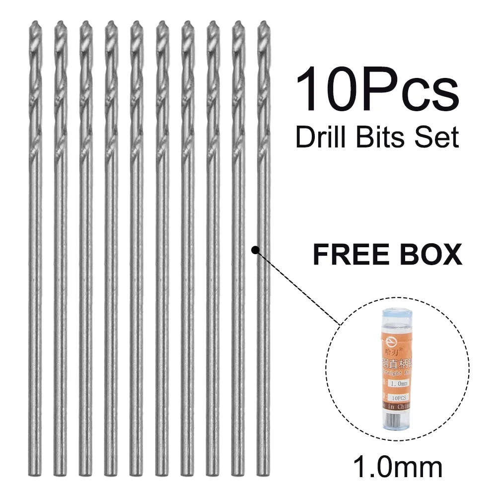 10pcs Spiral Drill Bit End Mill Straight Shank Drilling 1mm Diameter Straight Shank Spiral Drill High Speed Steel Drill Bit
10pcs Spiral Drill Bit End Mill Straight Shank Drilling 1mm Diameter Straight Shank Spiral Drill High Speed Steel Drill Bit