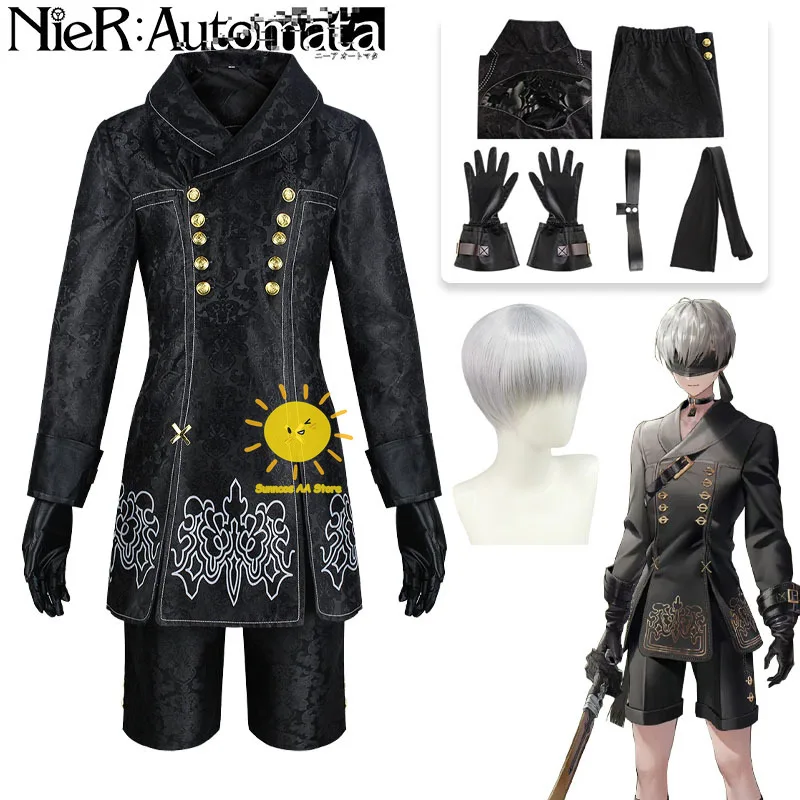 

Games Yorha 9S No.9 Type S Cosplay Nier Automata Cosplay Costume Outfit Suit Wig Men Role Play Halloween Party Fancy Costumes