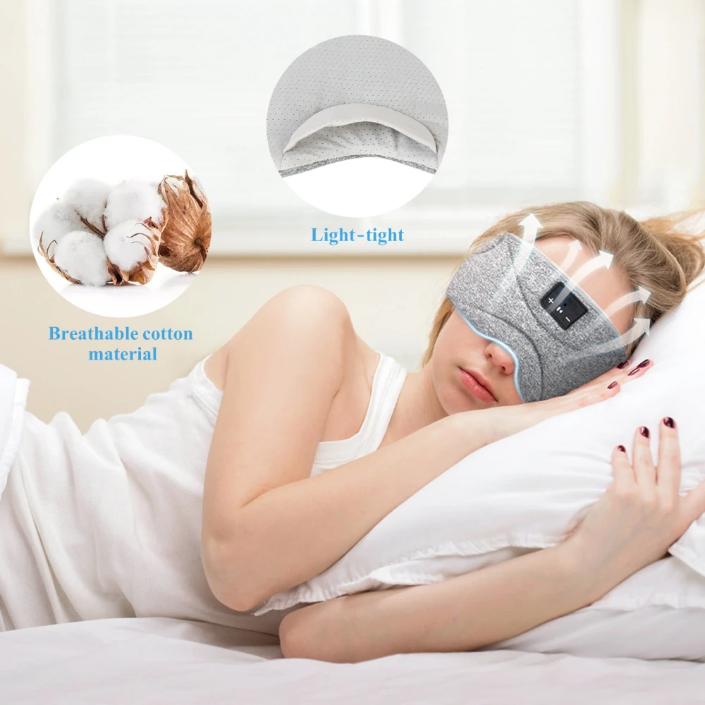 

Wireless Bluetooth V5.0 Sleeping Headphones With Speaker Sport Music Earphone Women Men Insomnia Soft Sleep Eye Mask Headsets