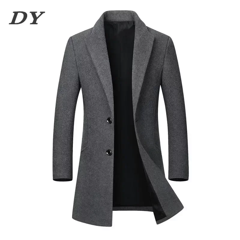 

2024 Men Wool & Blends Casual Business Thickened warmth Long Trench Coat Mens Leisure Overcoat Coats Jackets Winter Cloak Jacket