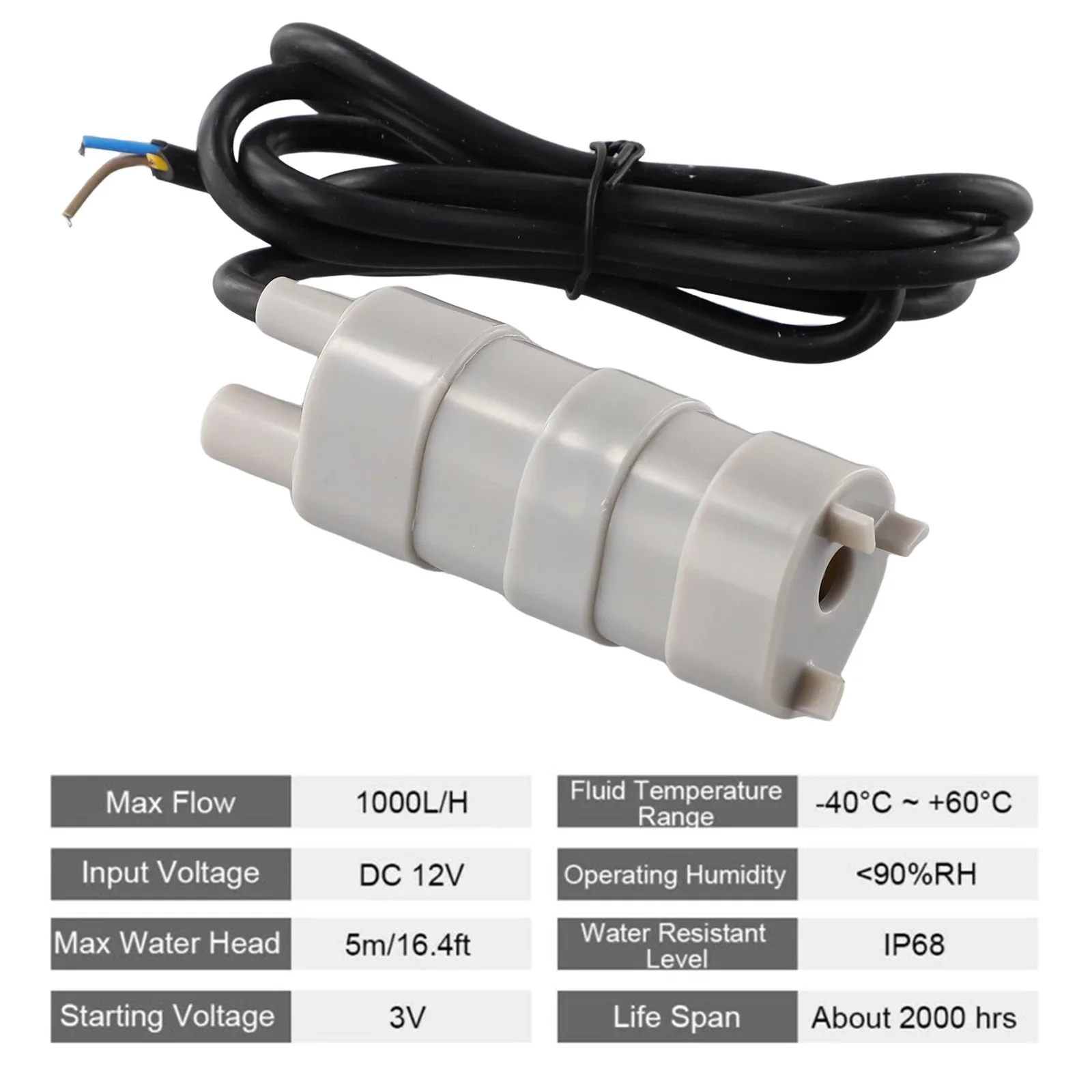 12V Low Noise Brushless Motor Pump 1000L/H 5M Submersible Water Pump Camper Motorhome Caravan Autocaravana High Flow Whale Pump
12V Low Noise Brushless Motor Pump 1000L/H 5M Submersible Water Pump Camper Motorhome Caravan Autocaravana High Flow Whale Pump