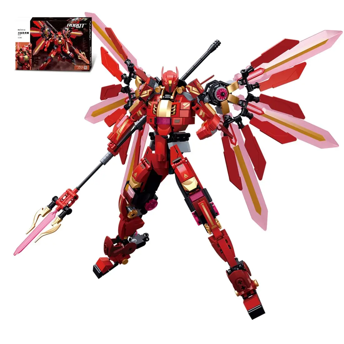 511PCS Red Halberd Athena Building Blocks Flame Mecha Bricks Figure Model Desktop Display Ornaments Children's DIY Holiday toys 511PCS Red Halberd Athena Building Blocks Flame Mecha Bricks Figure Model Desktop Display Ornaments Children's DIY Holiday toys