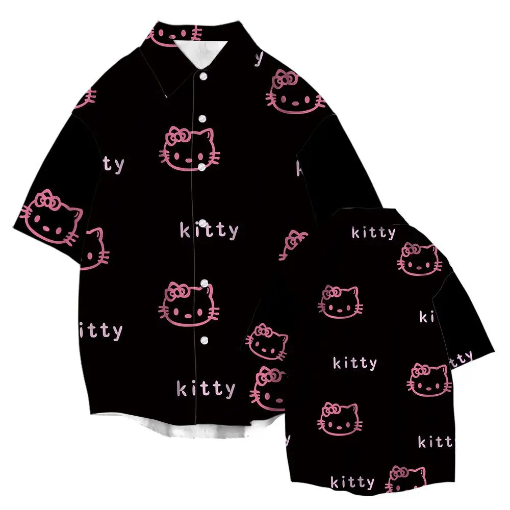 Летняя рубашка с коротким рукавом Hello Kitty, аниме мультфильм Sanrio, парная рубашка с коротким рукавом, студенческий Повседневный свободный универсальный топ с принтом
Летняя рубашка с коротким рукавом Hello Kitty, аниме мультфильм Sanrio, парная рубашка с коротким рукавом, студенческий Повседневный свободный универсальный топ с принтом