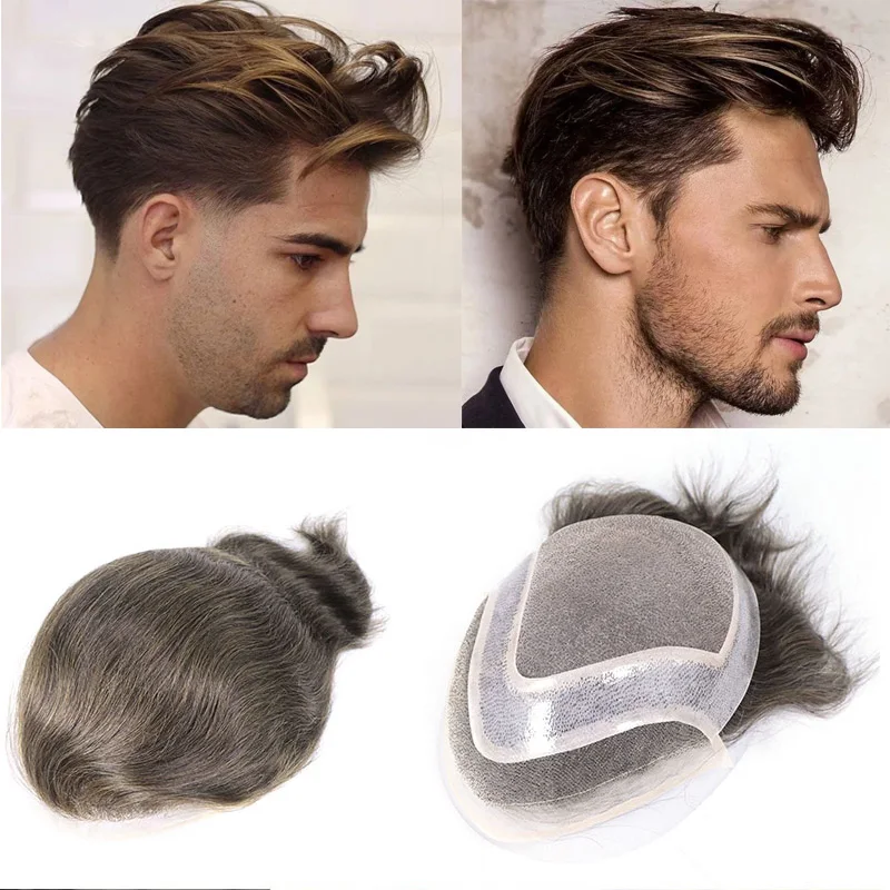 Brown Hair Toupee Mono Lace PU Base Human Hair Men Male Wig Systemes Replacement Straight Natural Hairline #4 8x10
Brown Hair Toupee Mono Lace PU Base Human Hair Men Male Wig Systemes Replacement Straight Natural Hairline #4 8x10