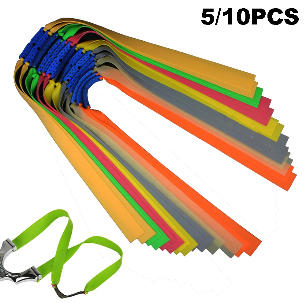 

5/10PCS Outdoor Thickness 0.45~0.80 Kit Natural Rubber Flat Elastic Band For Slingshot Replacement Accessory Catapult Latex Tape