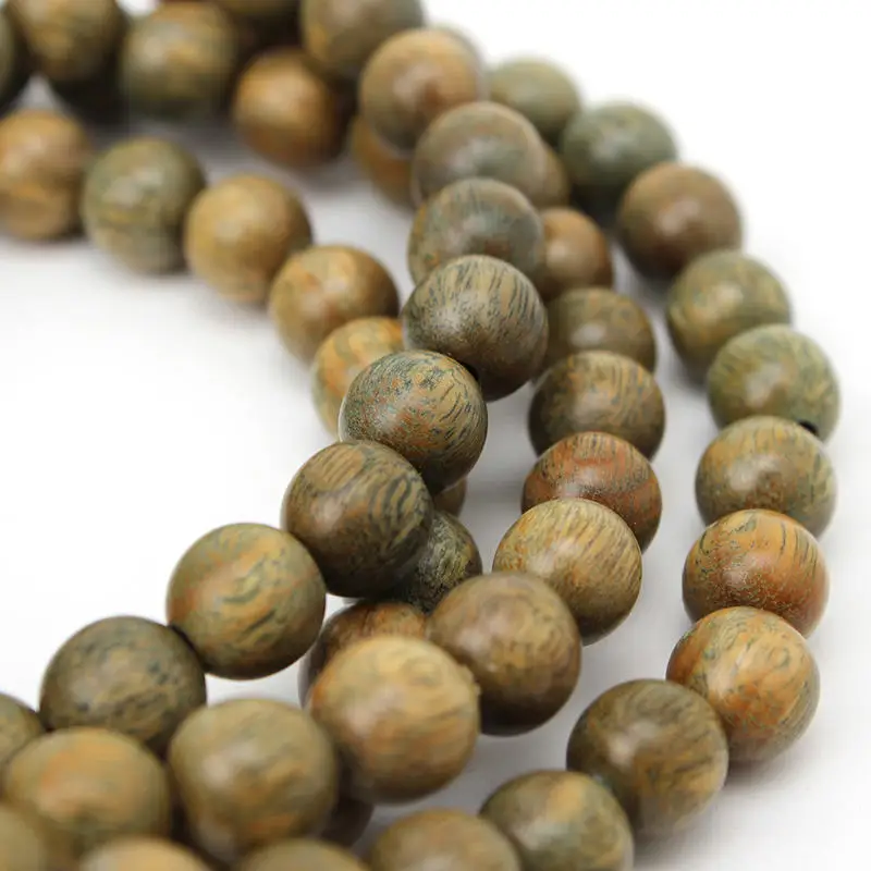 Bracelets de prière bouddhistes en bois de santal vert 108 naturel, 8mm, perles de bois de verre parfumées, collier, BRO933 1