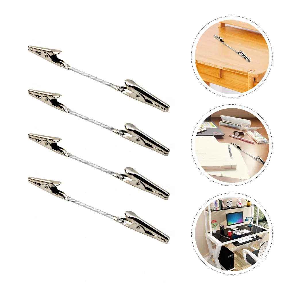 

12 Pcs Alligator Clips Note Folder Metal Picture Holder Wire Rope Two-headed Photo Alloy Memo Postcard Holders Household Clamps