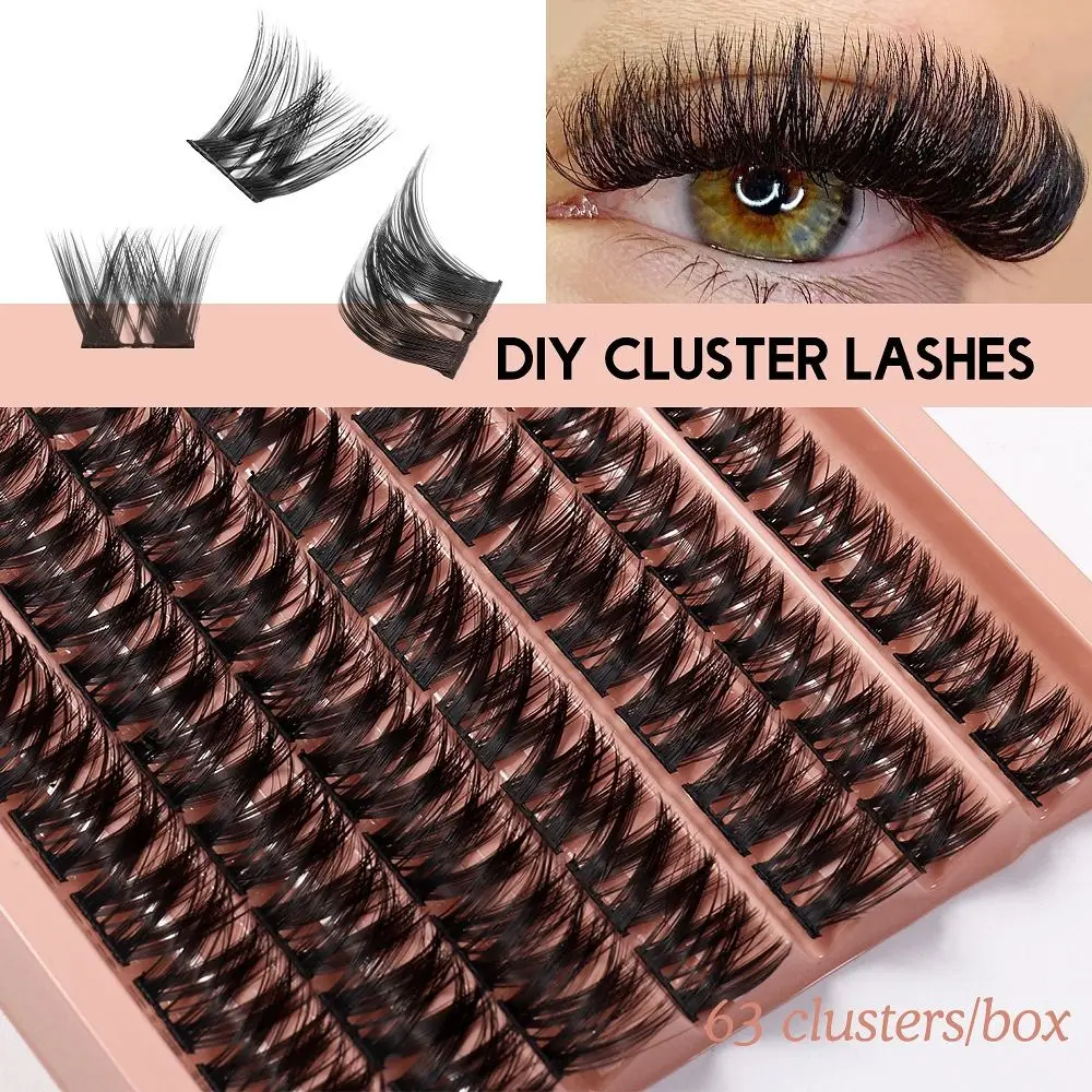 

63Cluster/Box 10/12/14mm Individual Cluster Eyelashes DIY Lashes Extension Segmented Eyelashes Bundles C Curl Soft