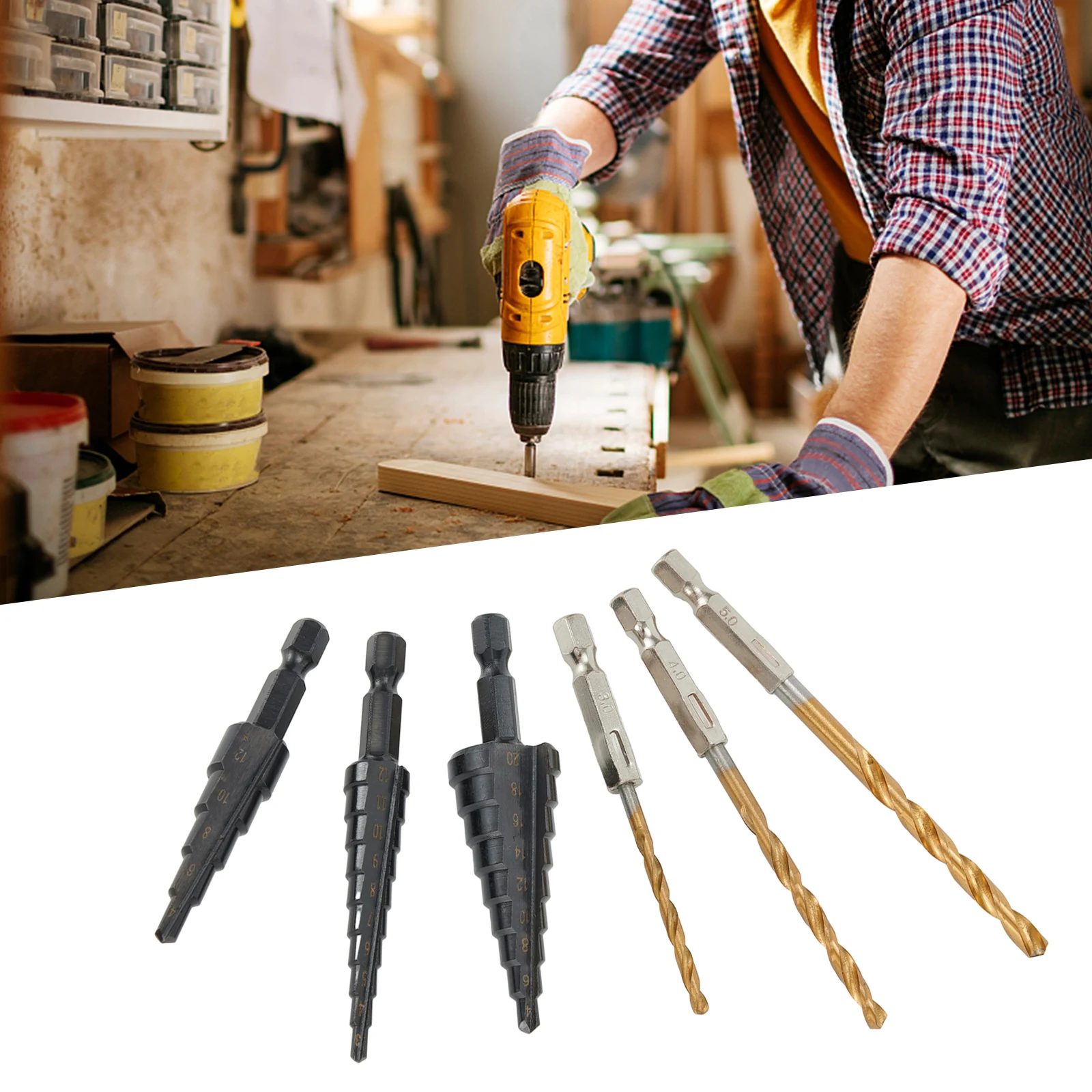 Hole Cutter Core Bit Drill Bit Step Drill Bits 3-12mm Nitrogen Coated For Wood Metal Drilling Tools High Quality
Hole Cutter Core Bit Drill Bit Step Drill Bits 3-12mm Nitrogen Coated For Wood Metal Drilling Tools High Quality