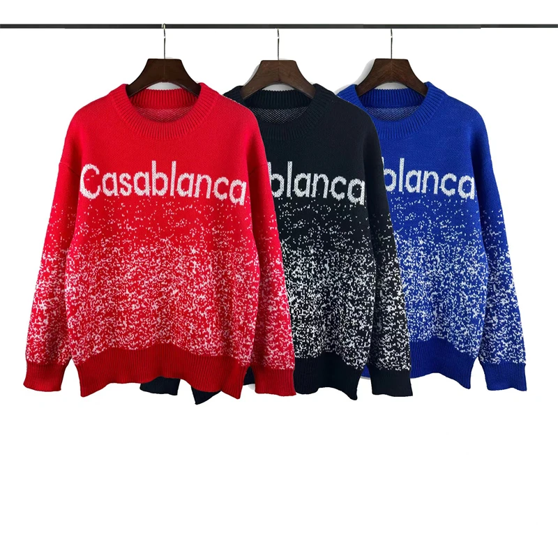 Stylish and comfortable Red Black Blue Casablanca Jacquard Logo Sweater Men Women 1:1 High Quality Fashion 2023fw Sweatshirts
Stylish and comfortable Red Black Blue Casablanca Jacquard Logo Sweater Men Women 1:1 High Quality Fashion 2023fw Sweatshirts