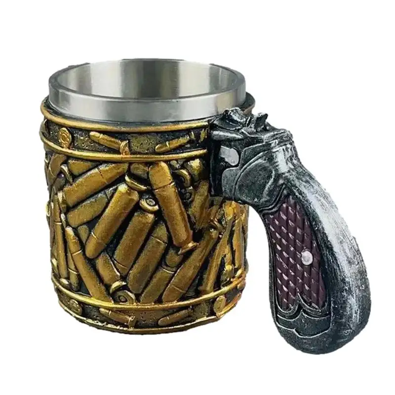 

Unique High quality Western Revolver Guns With Ammo Bullet Round Shells Coffee Cup Beer Mug for Collecting Gift