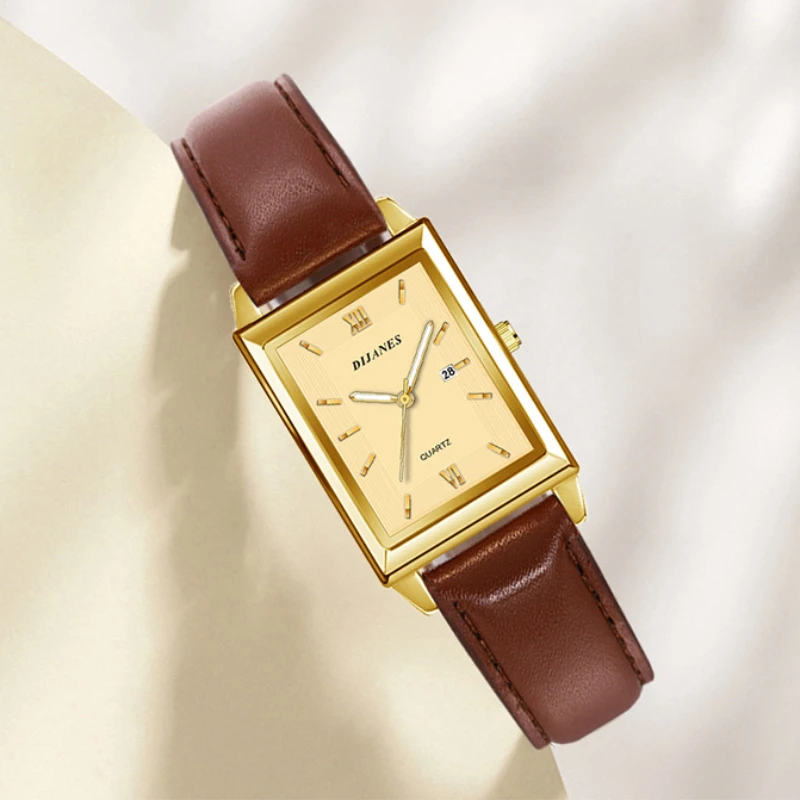 

Luxury Business Watches Leather Square Quartz Watch for Man Fashion Men Calendar Sports Casual Wristwatch Montre Homme