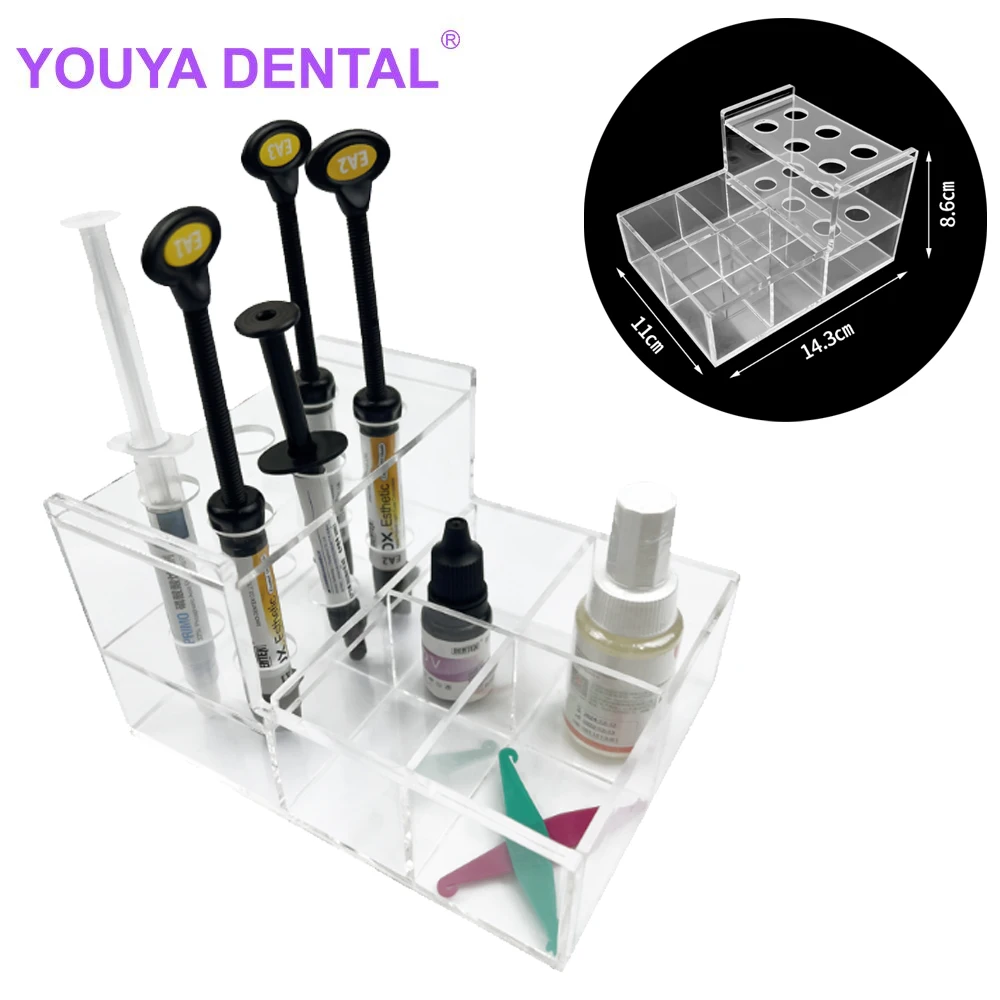 1Pcs Dental Transparent Acrylic Organizer Box Multi-Functional Placement Rack Composite Resin Dentistry Adhesive Storage Holder
1Pcs Dental Transparent Acrylic Organizer Box Multi-Functional Placement Rack Composite Resin Dentistry Adhesive Storage Holder