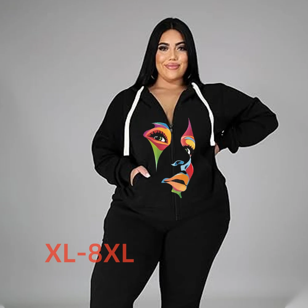 Plus Size 4xl 5xl 6xl 7xl 8xl Printed Cotton Women Clothing Fashion Wholesale Face Print Tracksuit Outfits Hoddie Sweatshirt 
Plus Size 4xl 5xl 6xl 7xl 8xl Printed Cotton Women Clothing Fashion Wholesale Face Print Tracksuit Outfits Hoddie Sweatshirt