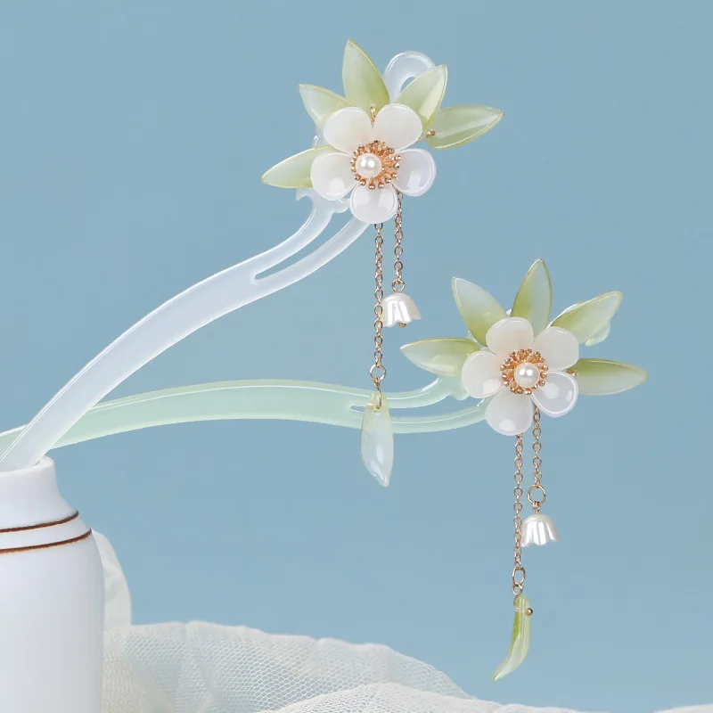 Modern Refresh Cool Plain Headpins Imitation Jade Cellulose Acetate Hairwear With Flower Tassel Ancient Costume Hair Disk Women
Modern Refresh Cool Plain Headpins Imitation Jade Cellulose Acetate Hairwear With Flower Tassel Ancient Costume Hair Disk Women