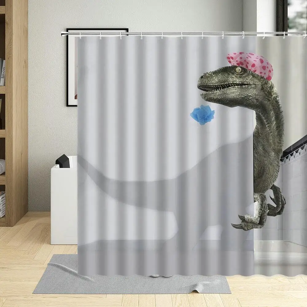 Funny Dinosaur Shower Curtain Dino Kid Cute Cartoon Children Animal Fun Girl Boy White Grey Polyester Fabric Hook Bathroom Decor
Funny Dinosaur Shower Curtain Dino Kid Cute Cartoon Children Animal Fun Girl Boy White Grey Polyester Fabric Hook Bathroom Decor