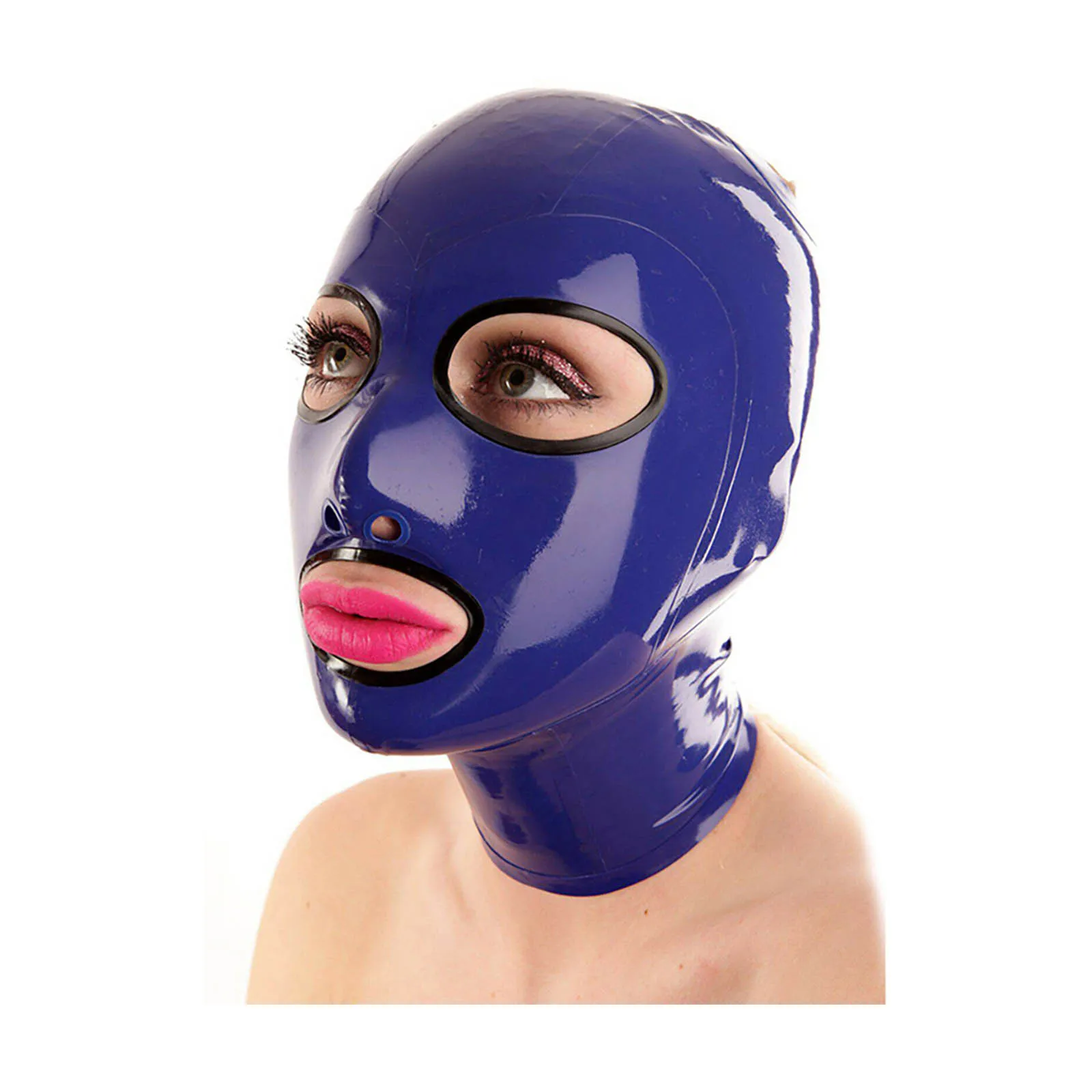 

MONNIK Latex Unisex Hood Mask with Cat Ear Cosplay Party Clubwear for Latex Catsuit Halloween Fetish