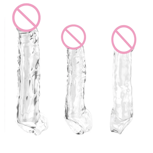 Prolongateur de pénis 65-100mm, manchon pour retarder l'éjaculation, préservatif réutilisable, produits intimes, jouets sexuels pour hommes 1