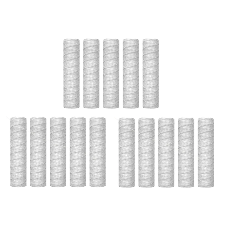15Pc 10 Micrometre 10 Inch X 2.5 Inch String Wound Sediment Water Filter Cartridge Whole House Sediment Filtration
15Pc 10 Micrometre 10 Inch X 2.5 Inch String Wound Sediment Water Filter Cartridge Whole House Sediment Filtration