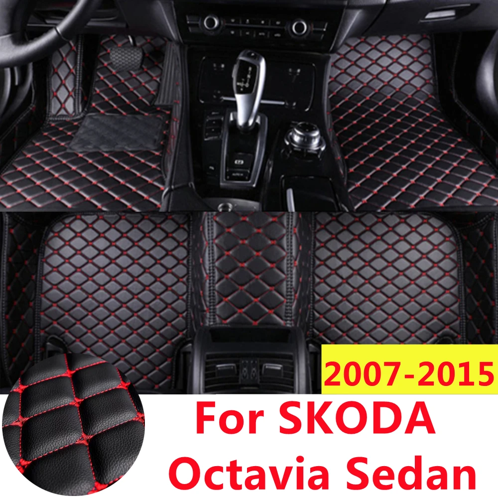 

SJ Full Set Custom Car Floor Mats Fit For SKODA Octavia Sedan 2015 2014 2013-12-2007 Front & Rear Floor Liner Styling Auto Parts