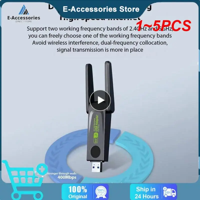 

1~5PCS 1300Mbps WiFi USB 3.0 Adapter 802.11AX Dual Band 2.4G/5GHz Wireless -Fi Dongle Network Card RTL7612 for Win