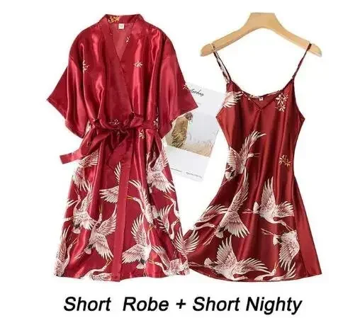 2PCS Bathrobe Dress Nightgown Lace Rayon Sexy Women Casual Robe Set Gown Sleepwear Night Bridesmaid Wedding Bride
2PCS Bathrobe Dress Nightgown Lace Rayon Sexy Women Casual Robe Set Gown Sleepwear Night Bridesmaid Wedding Bride