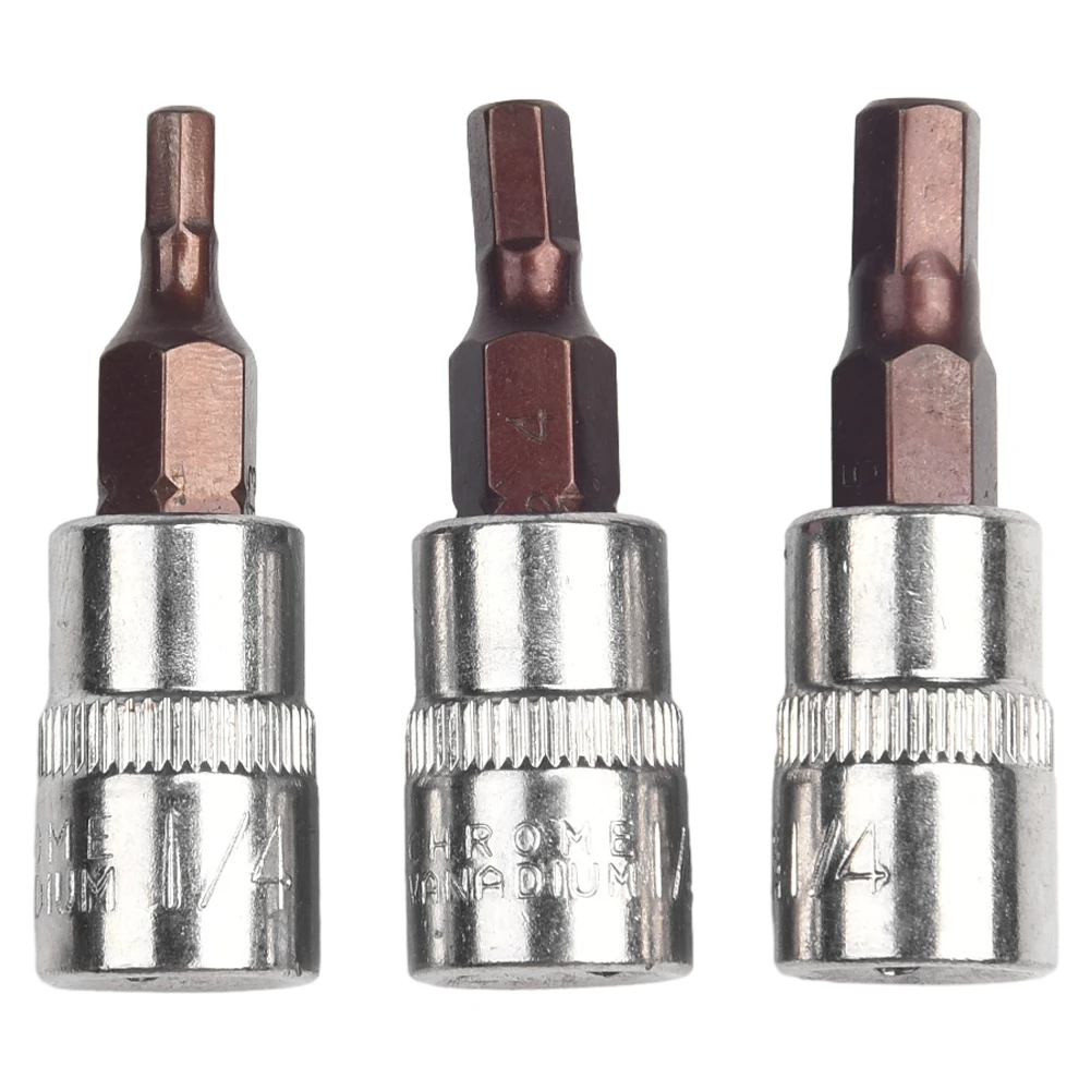 Drive Socket Screwdriver Bit Replacement Accessories Silver 1/4 Inch 3Pcs Chrome Vanadium Steel H5 H7 H8H8 Durable
Drive Socket Screwdriver Bit Replacement Accessories Silver 1/4 Inch 3Pcs Chrome Vanadium Steel H5 H7 H8H8 Durable
