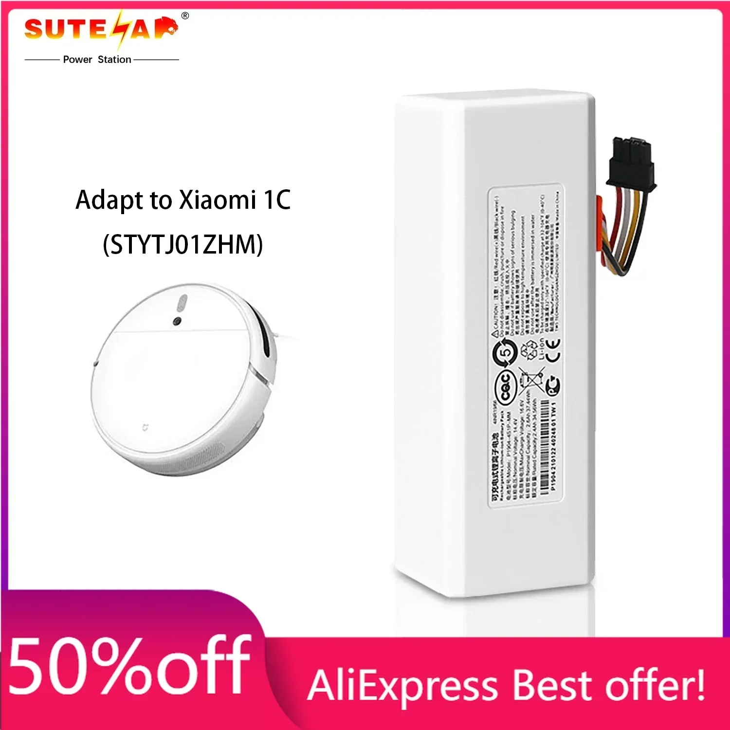14.4V 5600mAh Robot Vacuum Cleaner 1C Battery for Xiaomi Mijia 1C STYTJ01ZHM Robot Vacuum Mop Cleaner
14.4V 5600mAh Robot Vacuum Cleaner 1C Battery for Xiaomi Mijia 1C STYTJ01ZHM Robot Vacuum Mop Cleaner