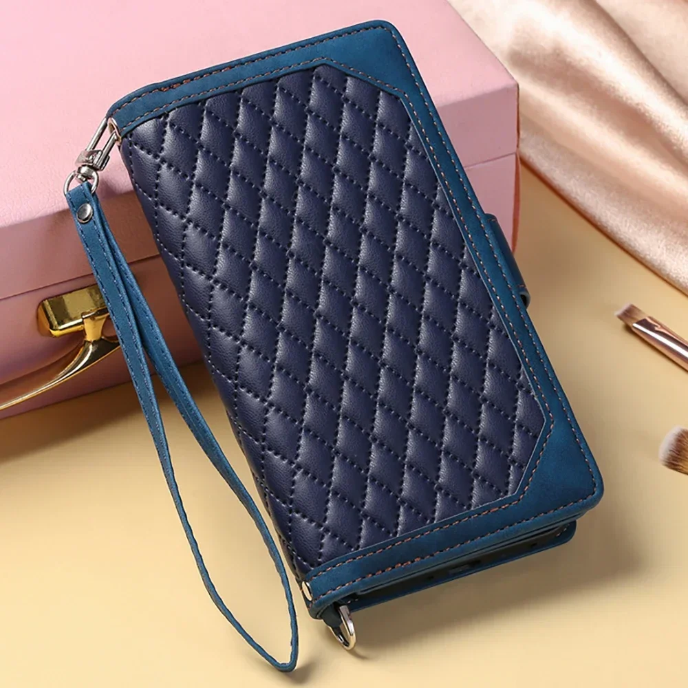 

For OPPO A98 5G Zipper Wallet Case For OPPO A78 A58 A38 A18 A 17 57 77 98 A17K A57S A77S A2 Pro Luxury Leather Flip Book Cover