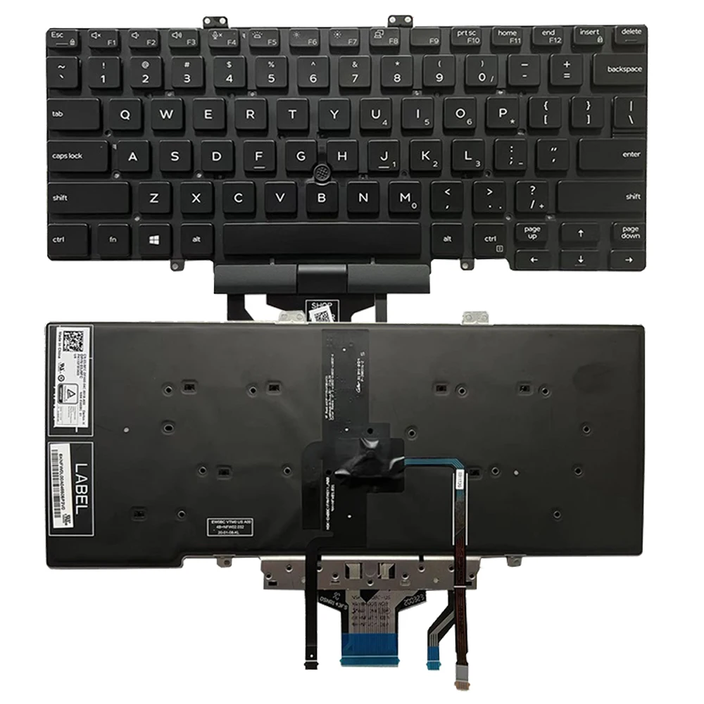 

New Backlit US/Latin Keyboard For Dell Latitude 5400 5401 5410 5411 7400 7410 With Mouse Point Stick 0RN86F 0Y1F5W PK132EE2B22