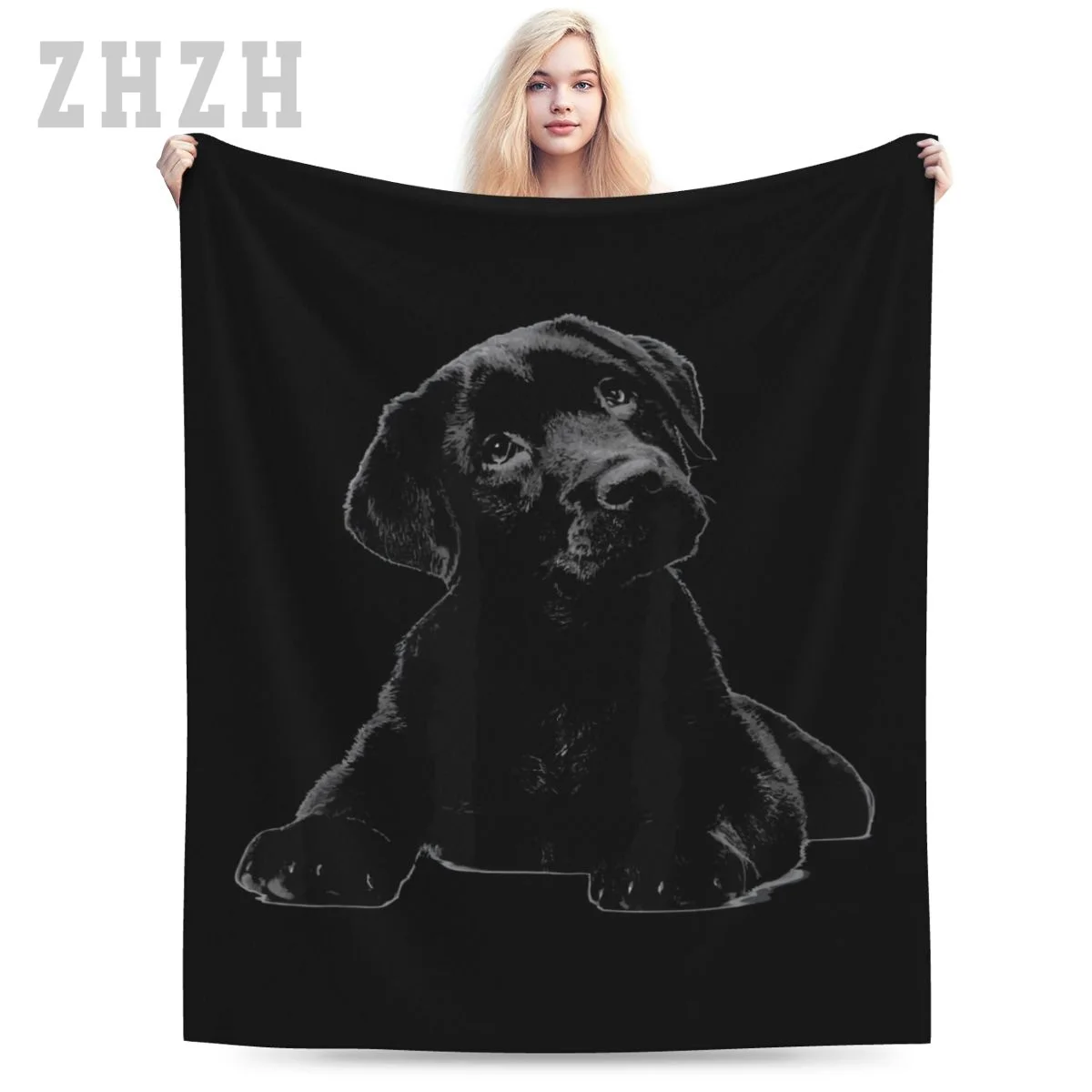 

Blanket Black Lab Labrador Retriever Puppy Dog Graphic Dog Mom Flannel Multifunction Camping Sofa Cover Keep Warm