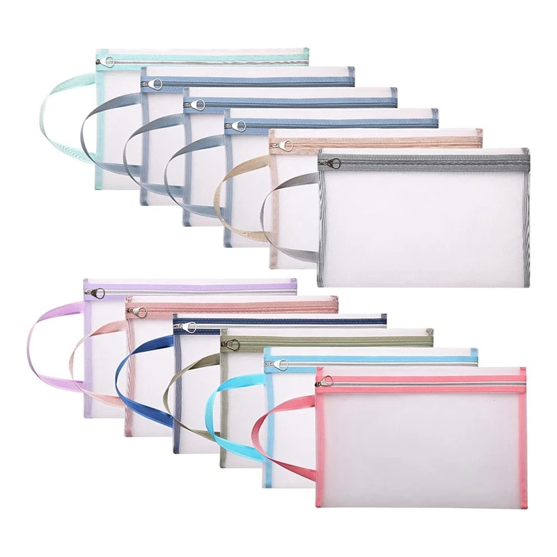 12 Pcs Mesh Zipper Pouch Bags A4 Mesh Pouch Mesh Bags With Zipper Thickened, With Portable Handle
12 Pcs Mesh Zipper Pouch Bags A4 Mesh Pouch Mesh Bags With Zipper Thickened, With Portable Handle