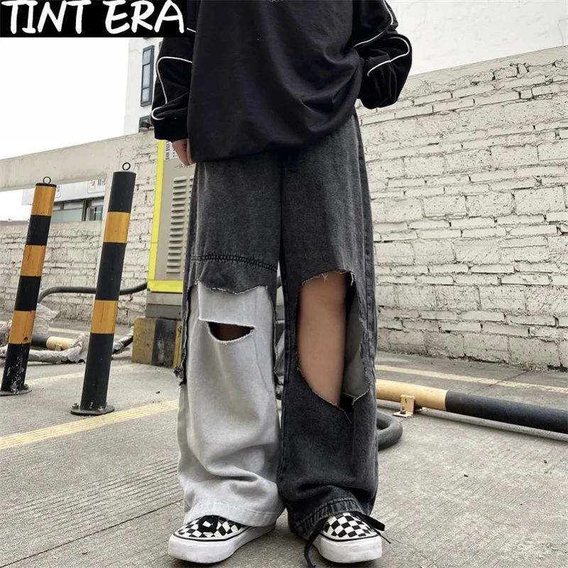 TINT ERA Patchwork Distressed Jeans Pants Men Ripped Oversize Black Denim Trousers Male Hole Japanese Streetwear Hip Hop Spliced
TINT ERA Patchwork Distressed Jeans Pants Men Ripped Oversize Black Denim Trousers Male Hole Japanese Streetwear Hip Hop Spliced
