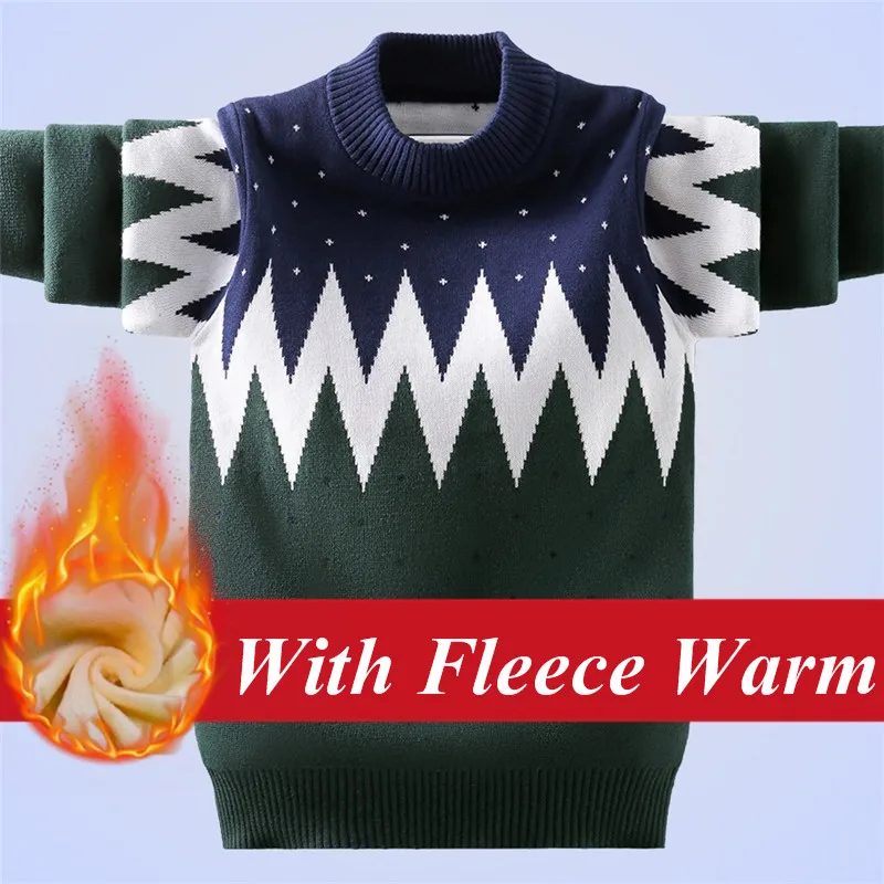 Boys Warm Sweater Autumn Winter Kids Jacquard Weave Wave Pattern Knit Pullover Lined Corduroy For Children's 4-15 Years Clothes
Boys Warm Sweater Autumn Winter Kids Jacquard Weave Wave Pattern Knit Pullover Lined Corduroy For Children's 4-15 Years Clothes