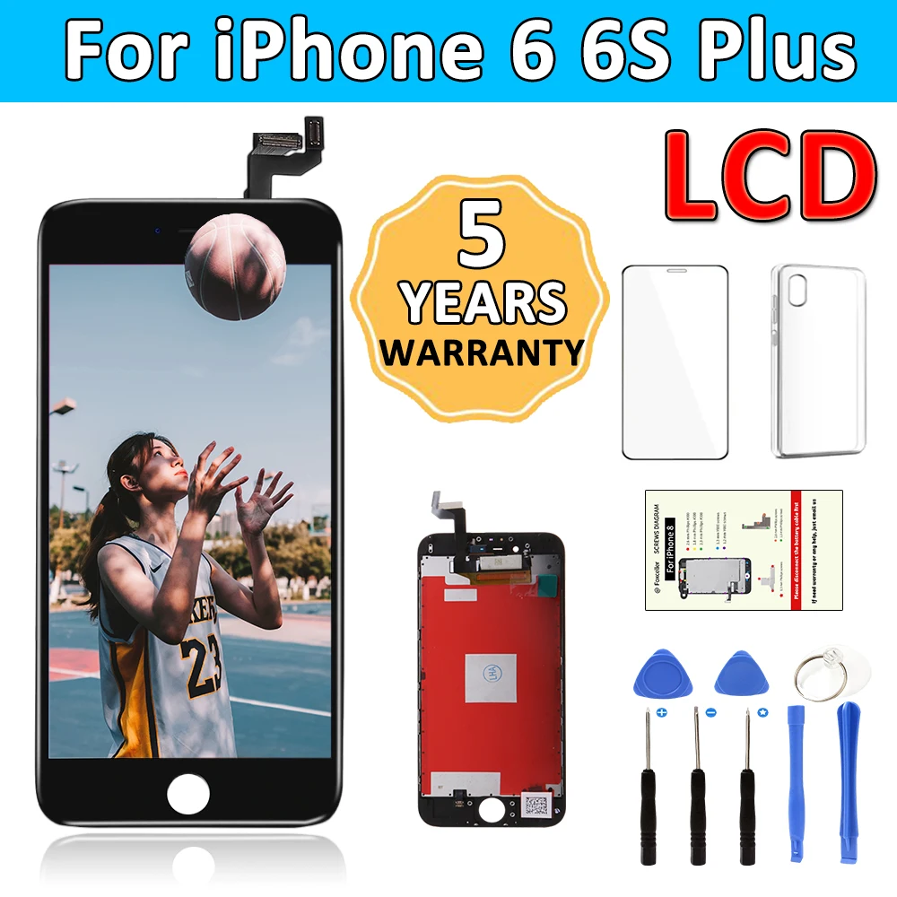 Дисплей качества AAA для iPhone 6 6S Plus 6P 6SP, ЖК-экран в сборе, полный комплект для замены, сенсорный дигитайзер Pantalla + Инструменты + чехол
Дисплей качества AAA для iPhone 6 6S Plus 6P 6SP, ЖК-экран в сборе, полный комплект для замены, сенсорный дигитайзер Pantalla + Инструменты + чехол