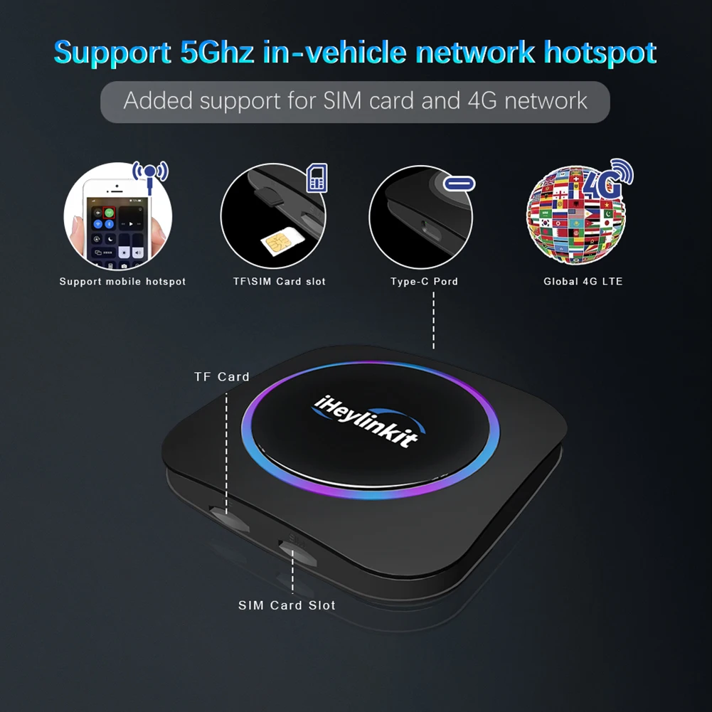 IHeylinkit беспроводной 10 Box адаптер с SIM TF картой порт 8 + 128G Аксессуары для автомобилей
IHeylinkit беспроводной 10 Box адаптер с SIM TF картой порт 8 + 128G Аксессуары для автомобилей