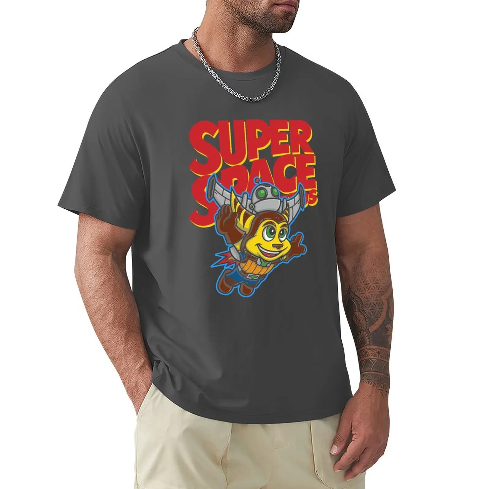 

Футболка Super Space Bros с принтом животных, футболки для мальчиков, тяжелые футболки для мужчин