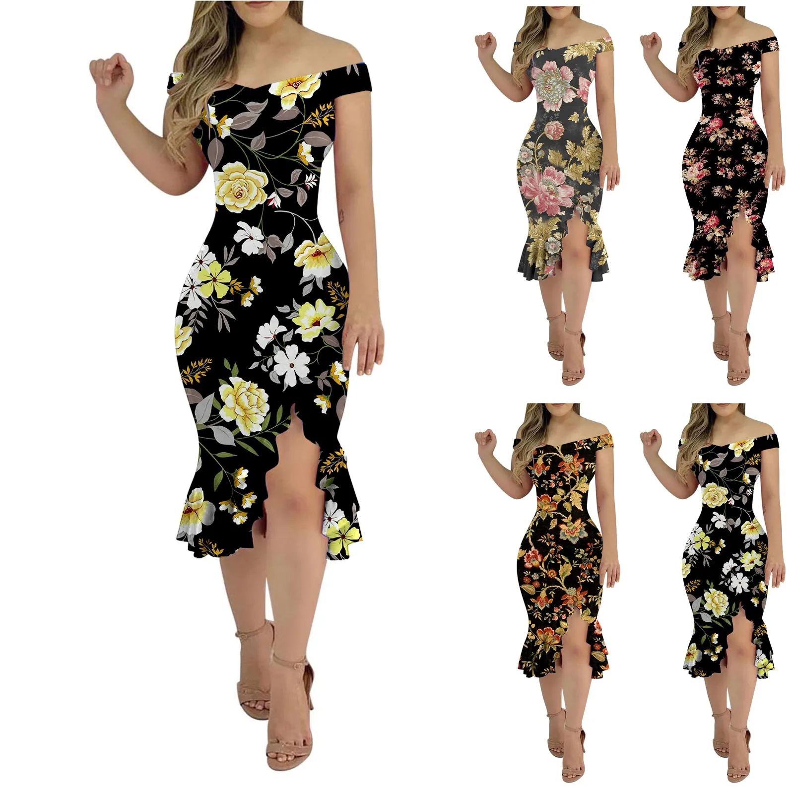 Women'S Sexy Clothes Loose Plain Off Shoulder Open Back Slit Ruffle Back Zipper Midi Dress Party Dress Cocktail Dresses Vestidos
Women'S Sexy Clothes Loose Plain Off Shoulder Open Back Slit Ruffle Back Zipper Midi Dress Party Dress Cocktail Dresses Vestidos